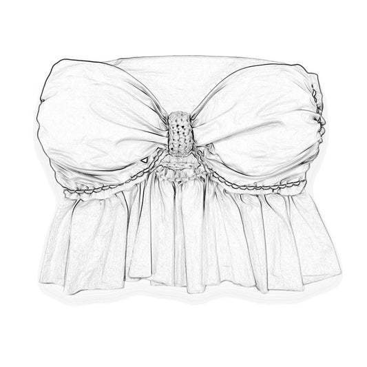 REVERSIBLE CROCHETED RUFFLE BOW TUBE TOP • custom colors