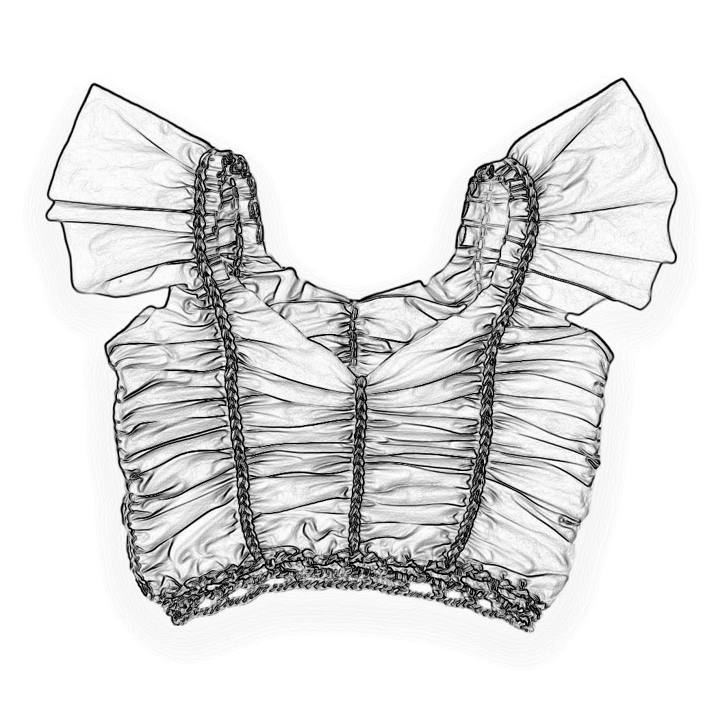 REVERSIBLE CROCHETED FLUTTER SLEEVE TOP • custom colors