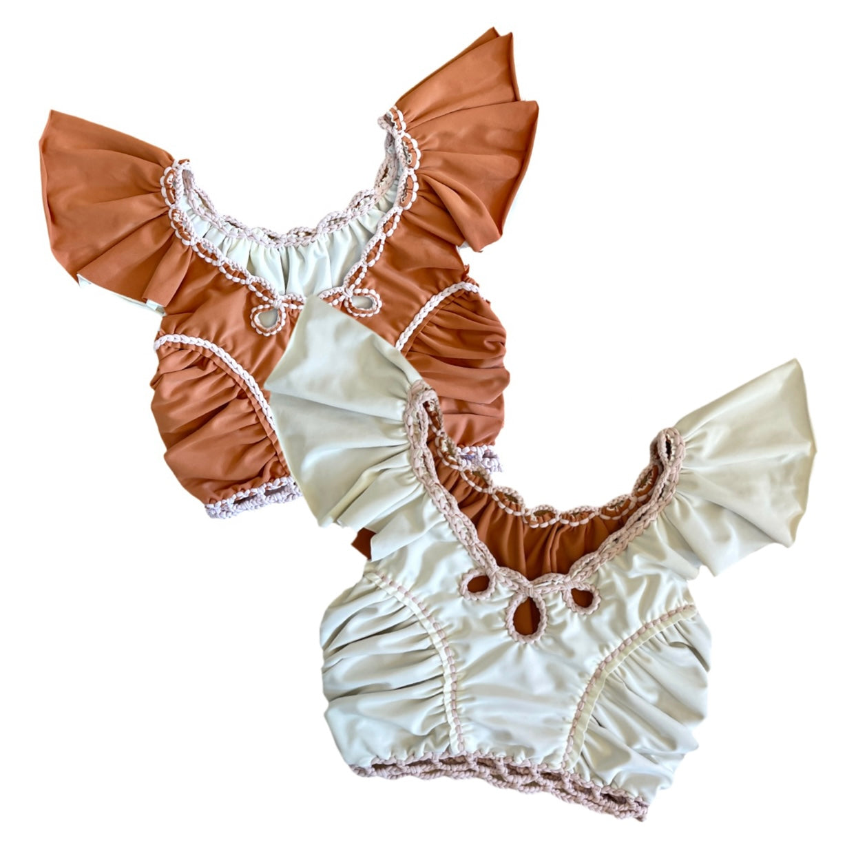 CROCHETED RODEO FLUTTER SLEEVE TOP • custom colors