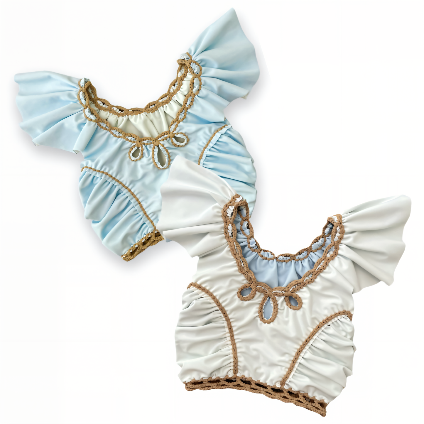 CROCHETED RODEO FLUTTER SLEEVE TOP • custom colors