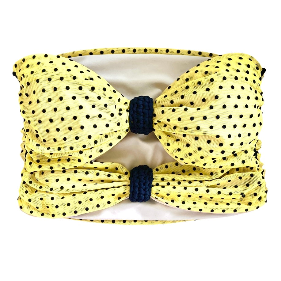 Reversible Bow Bandeau – Buttercup Dot