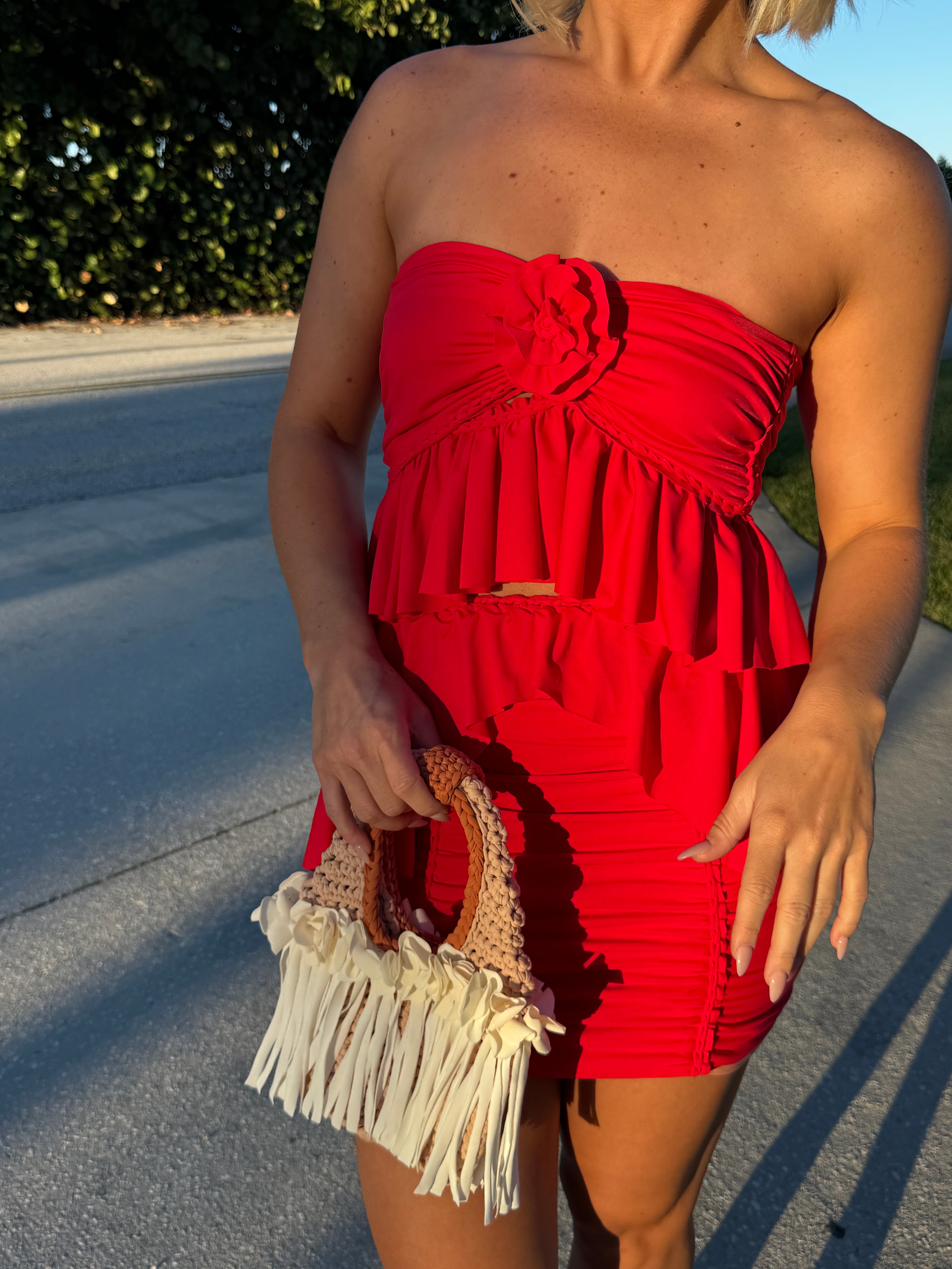 Reversible Ruffle Rose Top