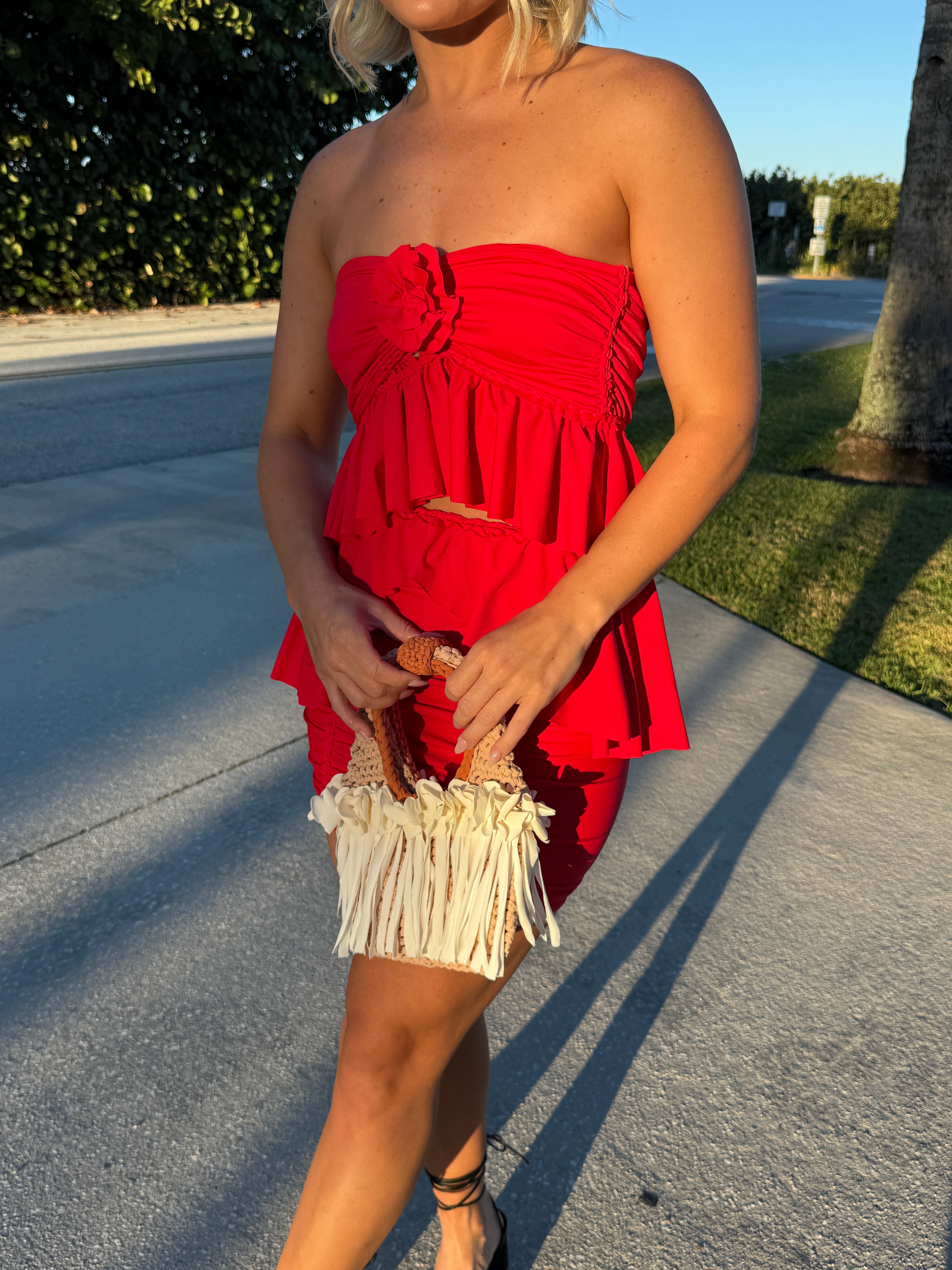 Reversible Ruffle Rose Top