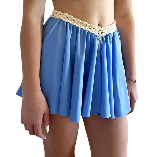 FLUTTER MINI SHORTS • sky and cream